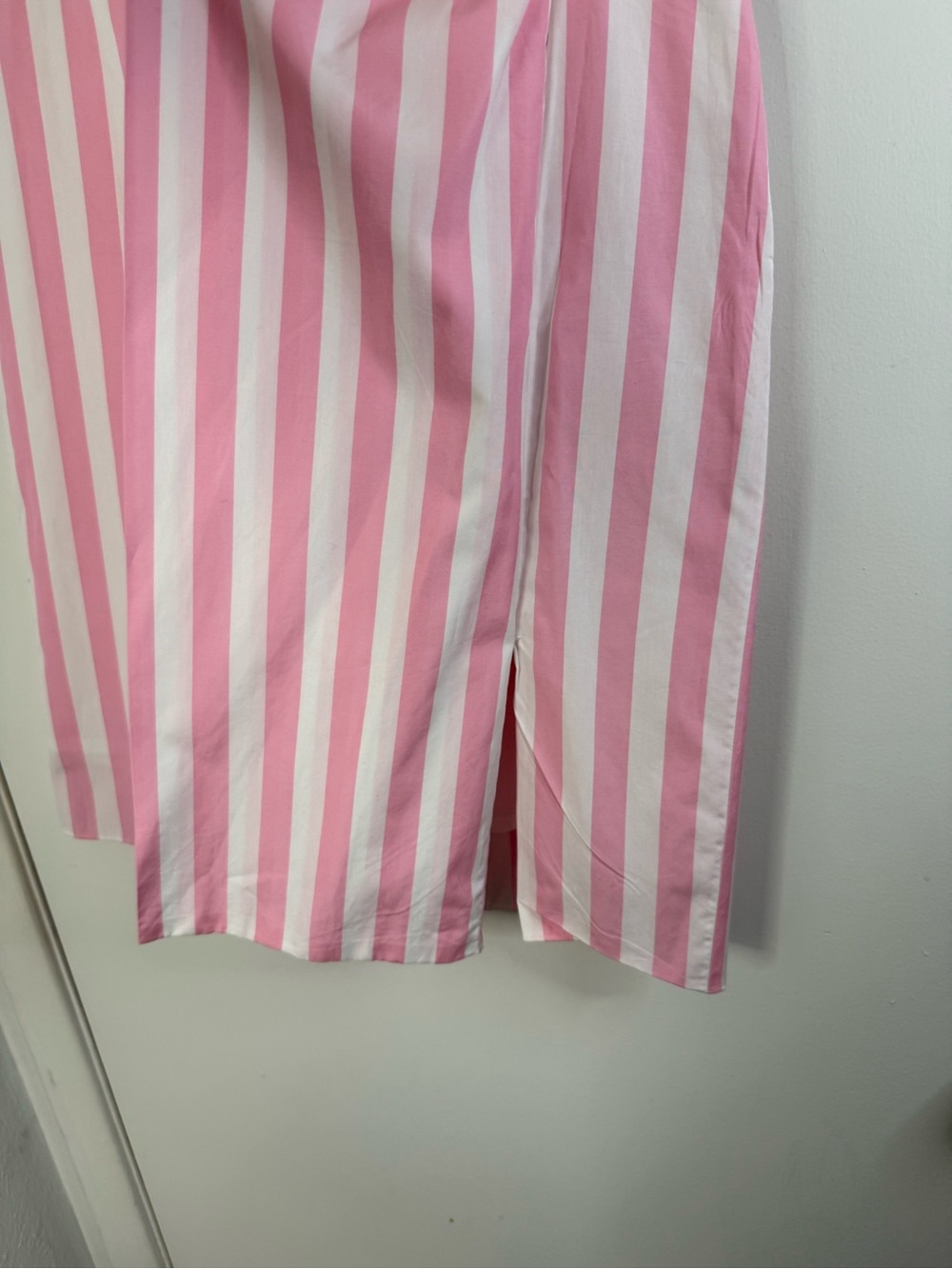 J.Crew, Thomas Mason, pink & white striped ruffle drape, cotton pencil skirt 8 - Picture 6 of 12